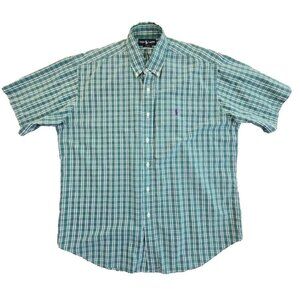 Polo Ralph Lauren Shirt Blake Men's Size Large Green Plaids Purple Pony EUC LN